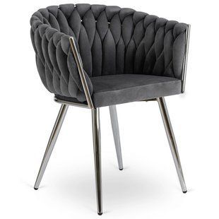 Стілець оксамитовий MEBEL ELITE SORELLA Velvet Сірий / хром фотографія