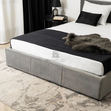 Ліжко двоспальне оксамитове MEBEL ELITE ALISSON Velvet 140x200  Сірий фотографія