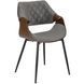 Стул бархатный MEBEL ELITE DAKOTA Velvet серый / ореховый фотография
