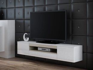 ТВ Тумба Підвісна VIVA RTV Cama 180 Білий Мат / Білий Глянець / Дуб Сонома фотографія