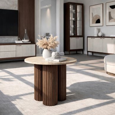 Журнальний столик MEBEL ELITE ALMERIA 50x50 Травертин фотографія