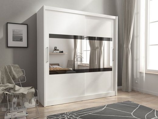 Шафа-купе Perfect Home Мая IV / Maja IV 180 2-дверна з дзеркалом Білий фотографія