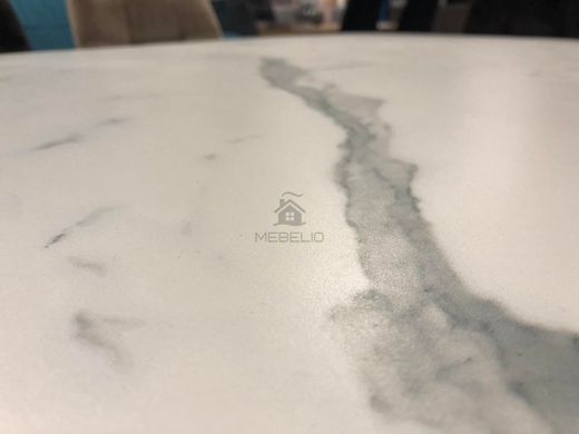 Стіл обідній ARMANI Ceramic Signal 160(220)X90 Ефект Мармуру Білий/ Чорний Мат фотографія