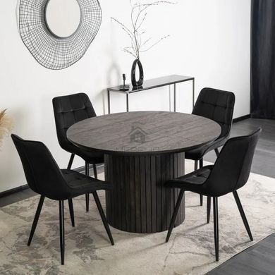 Стіл круглий розкладний MEBEL ELITE CHARLES 120(160)х120 см Чорний фотографія