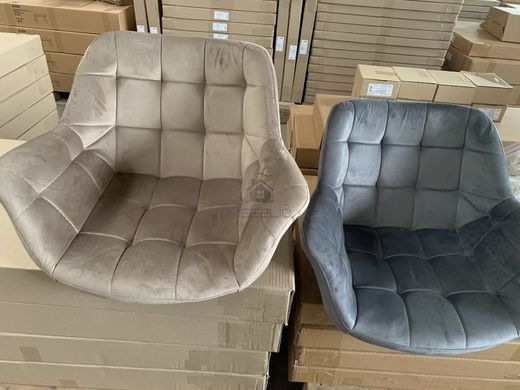 Крісло ELEGANTE Velvet Intarsio Сірий фотографія