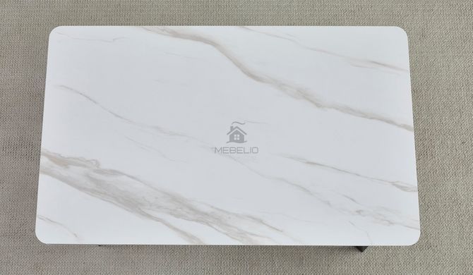 Стол раскладной MADRID CERAMIC Intarsio 140(200)*85 Белый Глянец Черный фотография