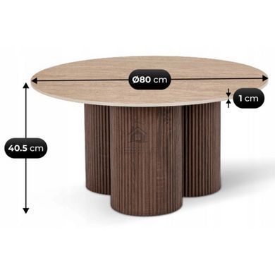 Журнальный столик MEBEL ELITE CARTAGENA 80x80 Травертин фотография