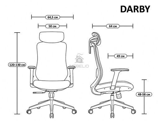 Кресло поворотное DARBY Intarsio серый/серый каркас фотография