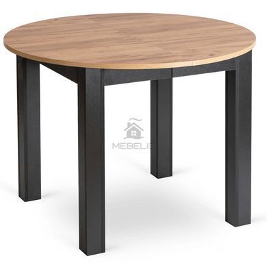 Комплект стол MEBEL ELITE MAX 80(160)х80 см, дуб Craft/черный, и 6 черных стульев PERU фотография