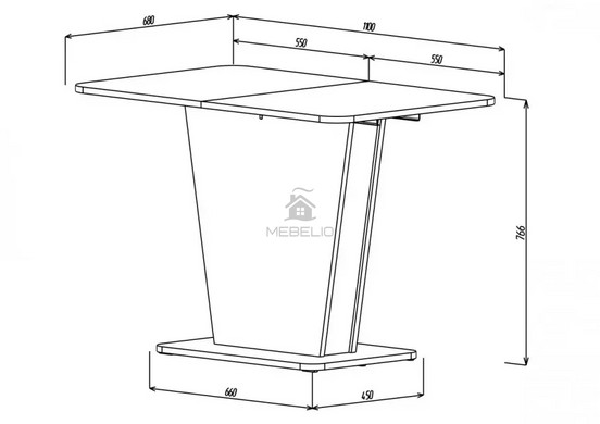 Раскладной стол COSMO Intarsio 110(145)x68 Графит / Серый Камень фотография