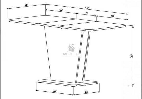 Раскладной стол COSMO Intarsio 110(145)x68 Графит / Серый Камень фотография
