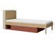 Кровать YUKI REG 13 JUREK MEBLE 90x200 серо-бежевая/дуб масляный/коралловый
