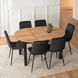 Комплект стол MEBEL ELITE MAX 80(160)х80 см, дуб Craft/черный, и 6 черных стульев PERU