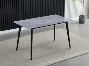 Стол SABA CERAMIC Intarsio 130x70 Сірый Глянец Керамика Черный Мат фотография