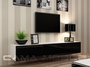ТВ Тумба VIGO RTV Cama 140 Білий Мат / Чорний Глянець фотографія