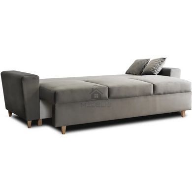 Диван 3-х местный бархатный MEBEL ELITE EMIL Velvet 230 см Серый