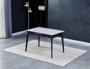 Стол раскладной BERLIN CERAMIC Intarsio 111(140)x75 Белый Глянец Керамика Черный фотография