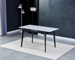 Стол раскладной BERLIN CERAMIC Intarsio 111(140)x75 Серый Глянец Керамика Черный фотография