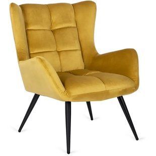 Крісло м'яке оксамитове MEBEL ELITE VINCENT Velvet Гірчиця