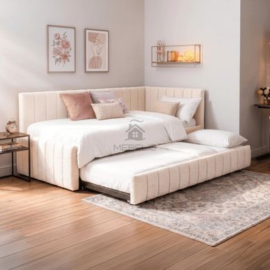 Кровать MEBEL ELITE VILLEMO 90x200 см Кремовый букле фотография